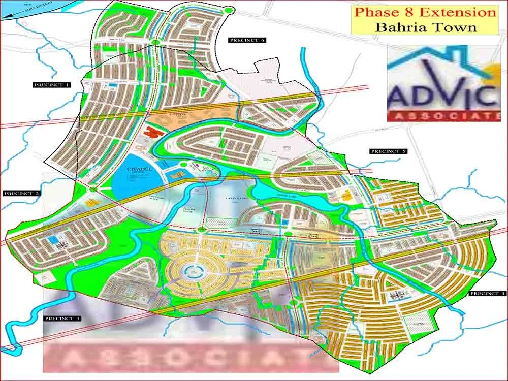 Map of Bahria Town all phases and blocks