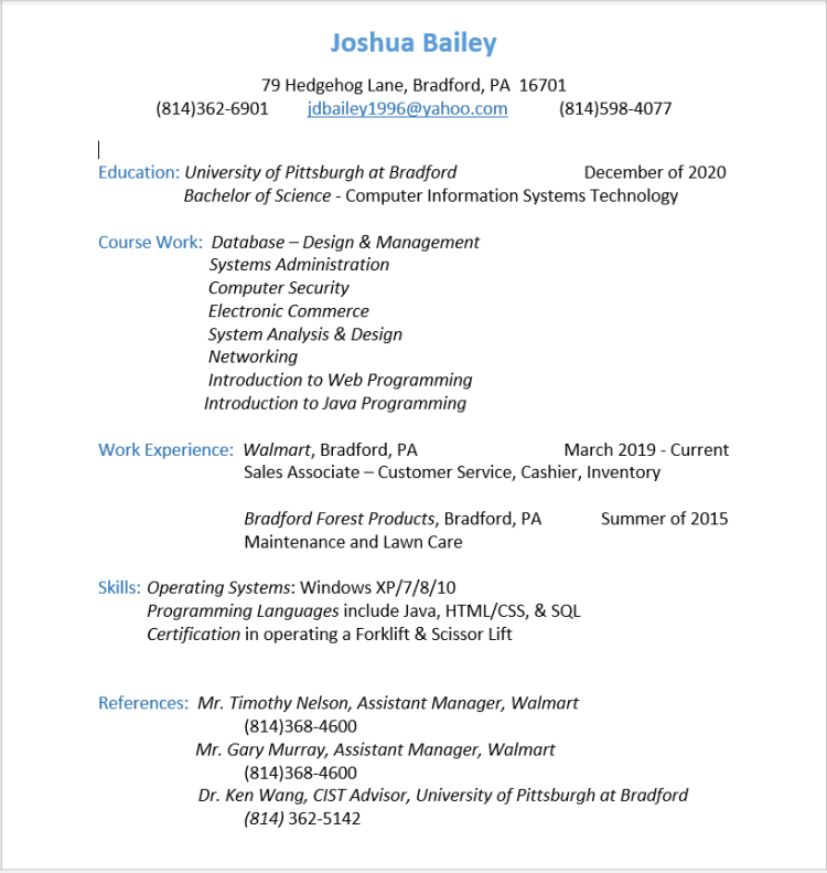 Resume Capstone