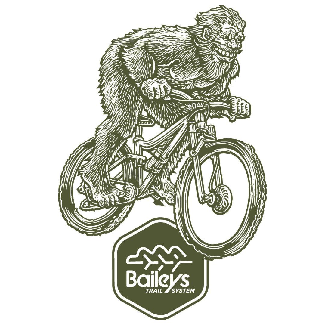 Bigfoot Logo Sticker Baileys Trail System Baileys Trail System