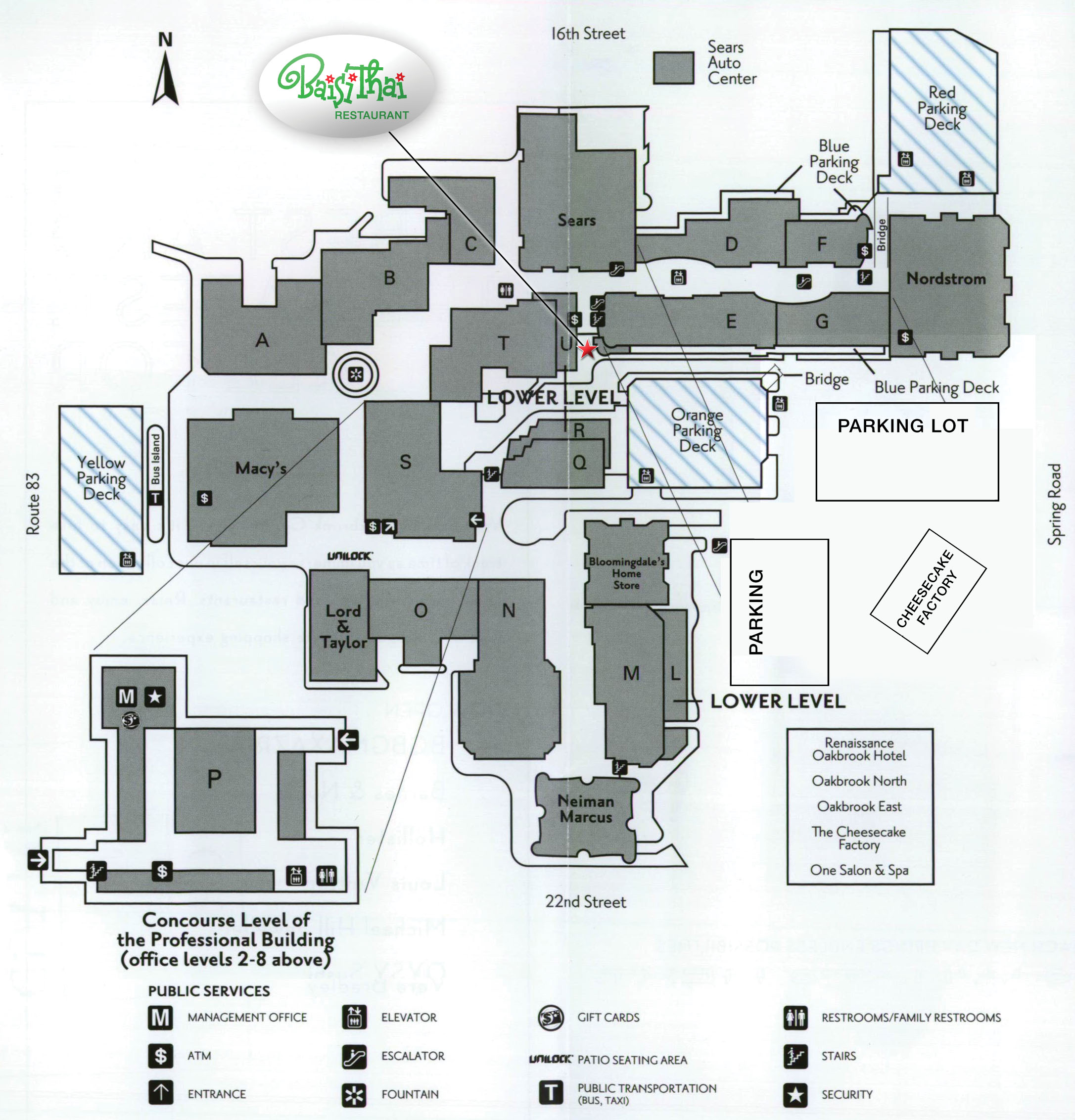 Map Of Oakbrook Mall
