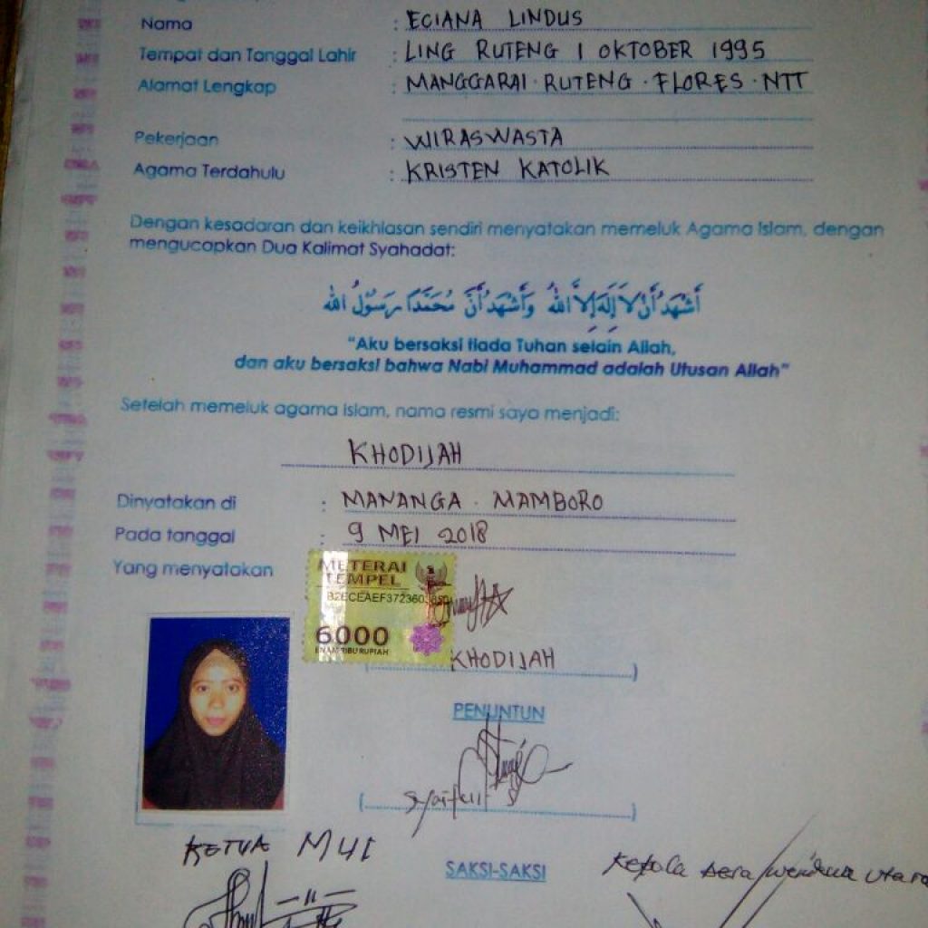 Eciana Lindus Muallaf Mantan Kristen Katolik | Yayasan Baitul Maqdis