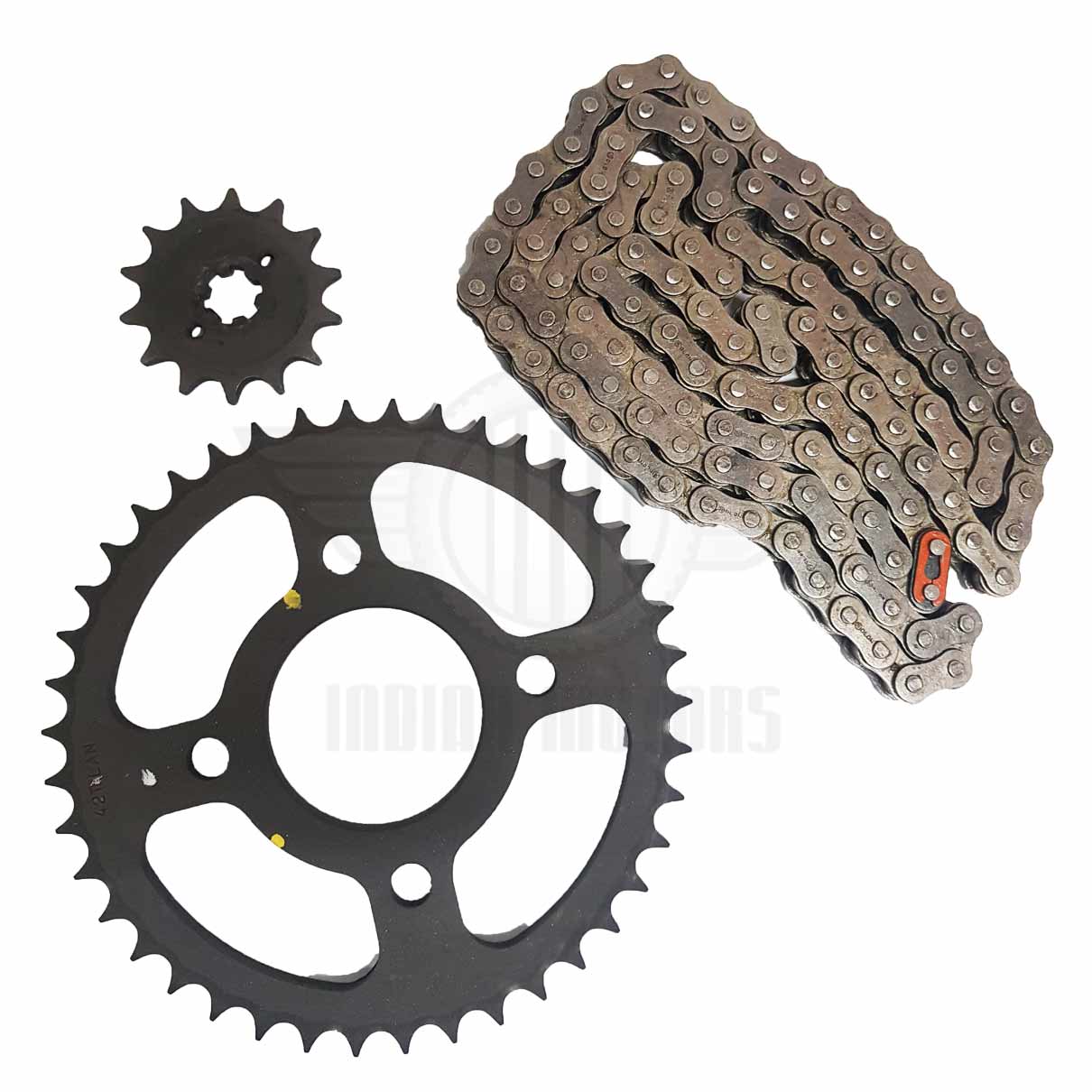 JUEGO SPROCKET PIÑON CADENA ORIGINAL DISCOVER 125 UG BAJAJ Bajaj Matriz