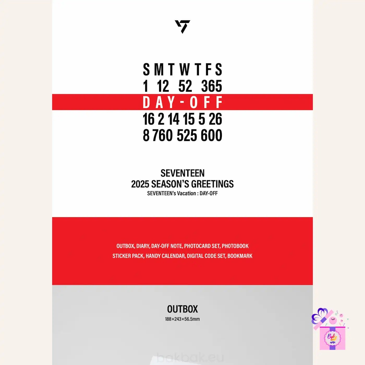 SEVENTEEN 2025 Season's Greetings + Weverse Gifts* (SEVENTEEN'S VACATION DAYOFF) Bak Bak KPop Store