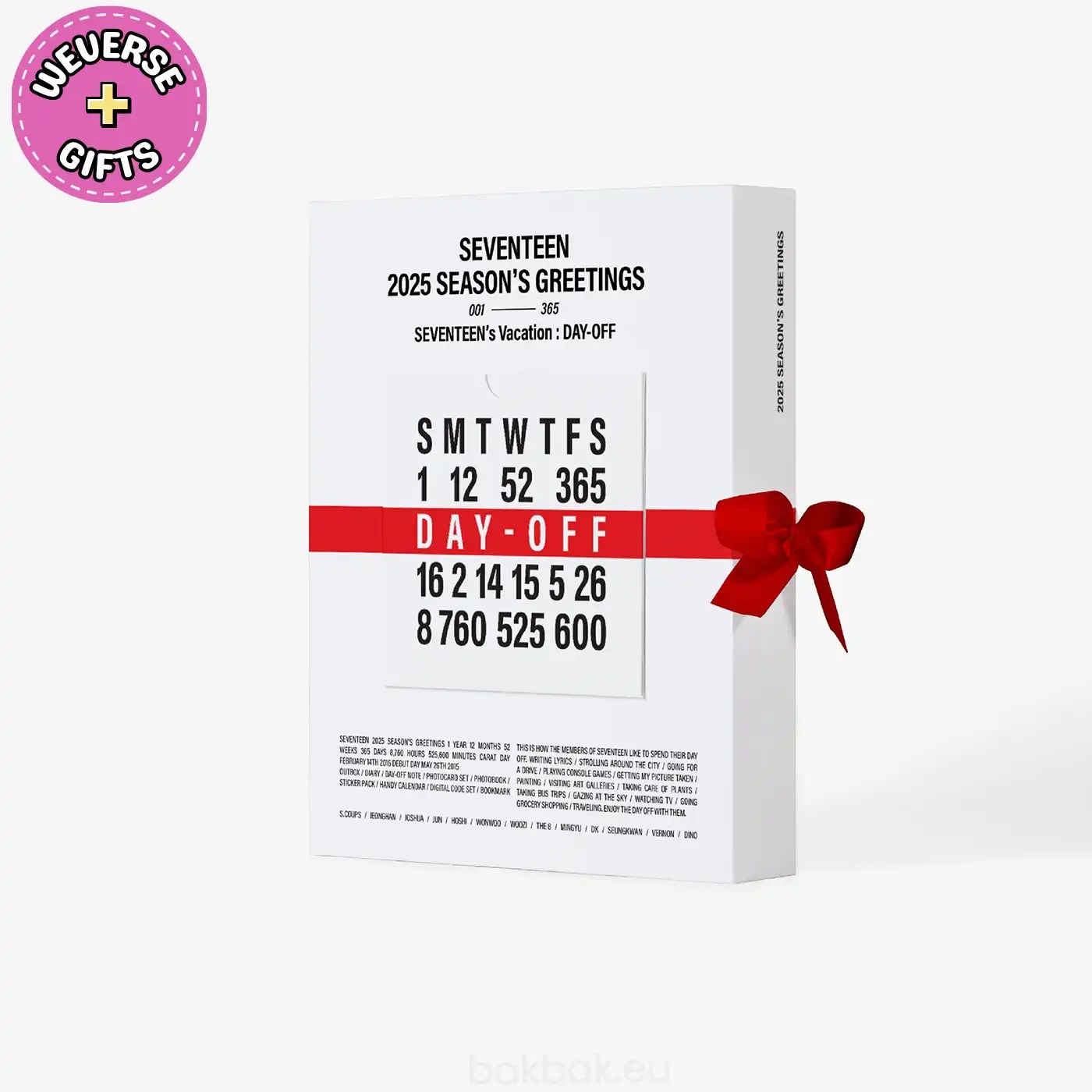 SEVENTEEN 2025 Season's Greetings + Weverse Gifts* (SEVENTEEN'S VACATION DAYOFF) Bak Bak KPop Store SEVENTEEN 2025 Season's Greetings + Weverse Gifts* (SEVENTEEN'S VACATION DAYOFF) Bak Bak KPop Store