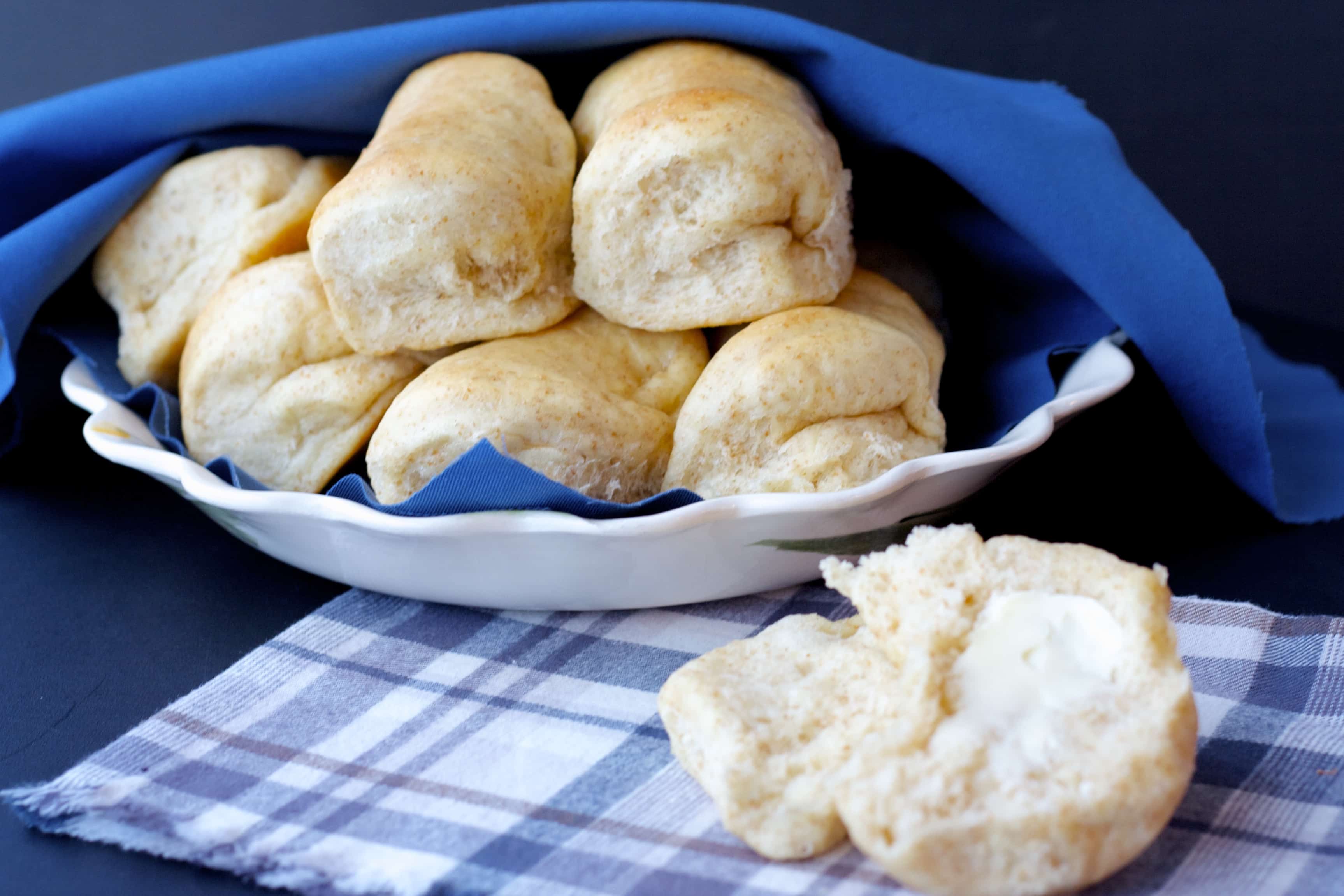 Whole Wheat and Honey Parker House Rolls Recipe