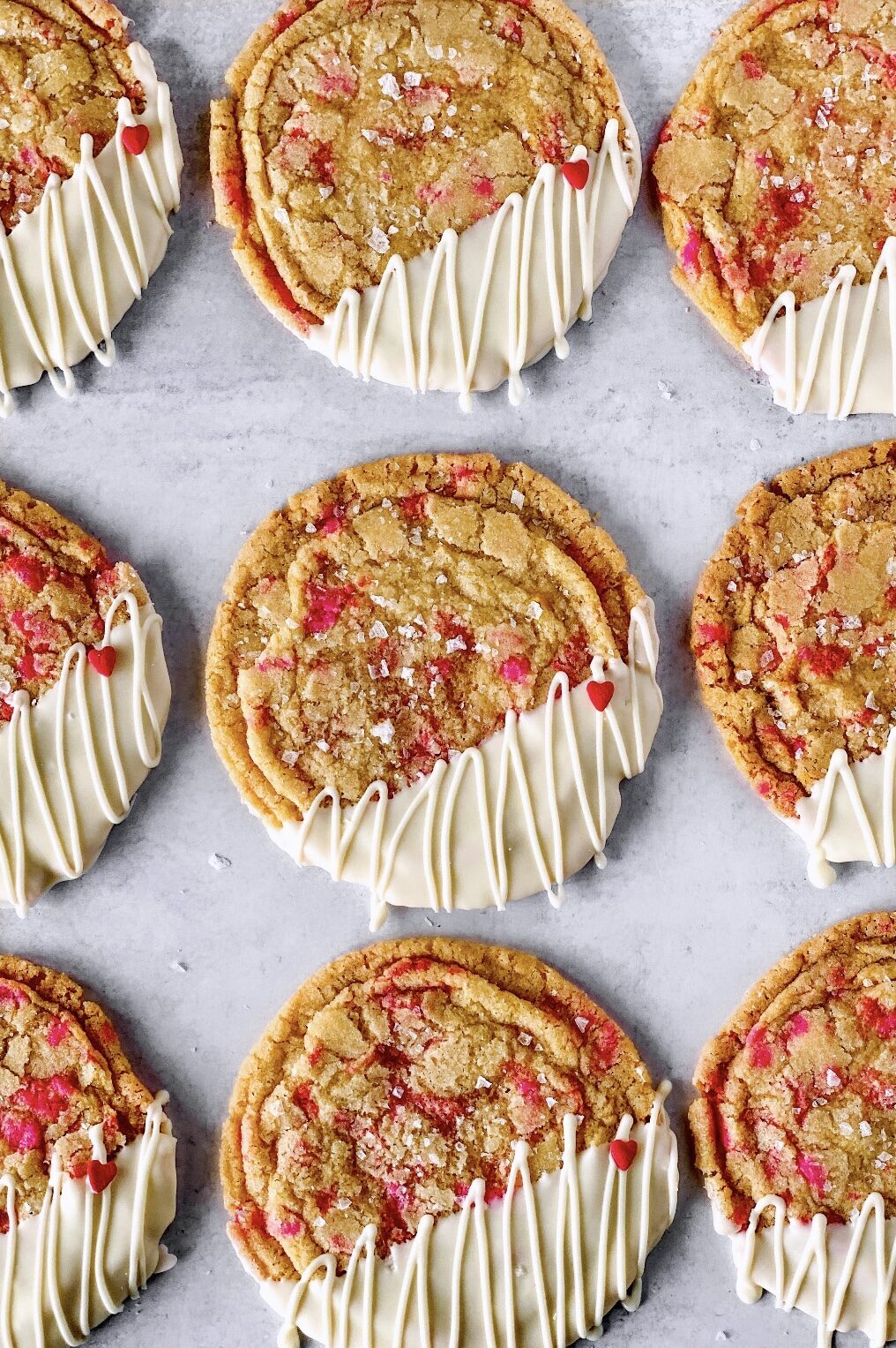 PanBanging Sugar Cookies with White Chocolate Bake Drizzle Dust