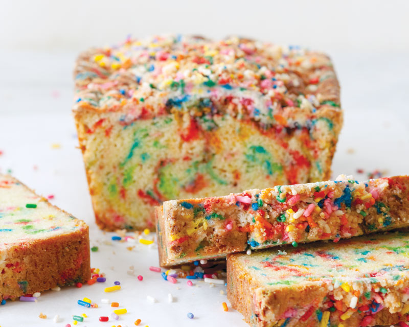 Rainbow Sprinkle Bread with Birthday Crumb Topping Bake from Scratch