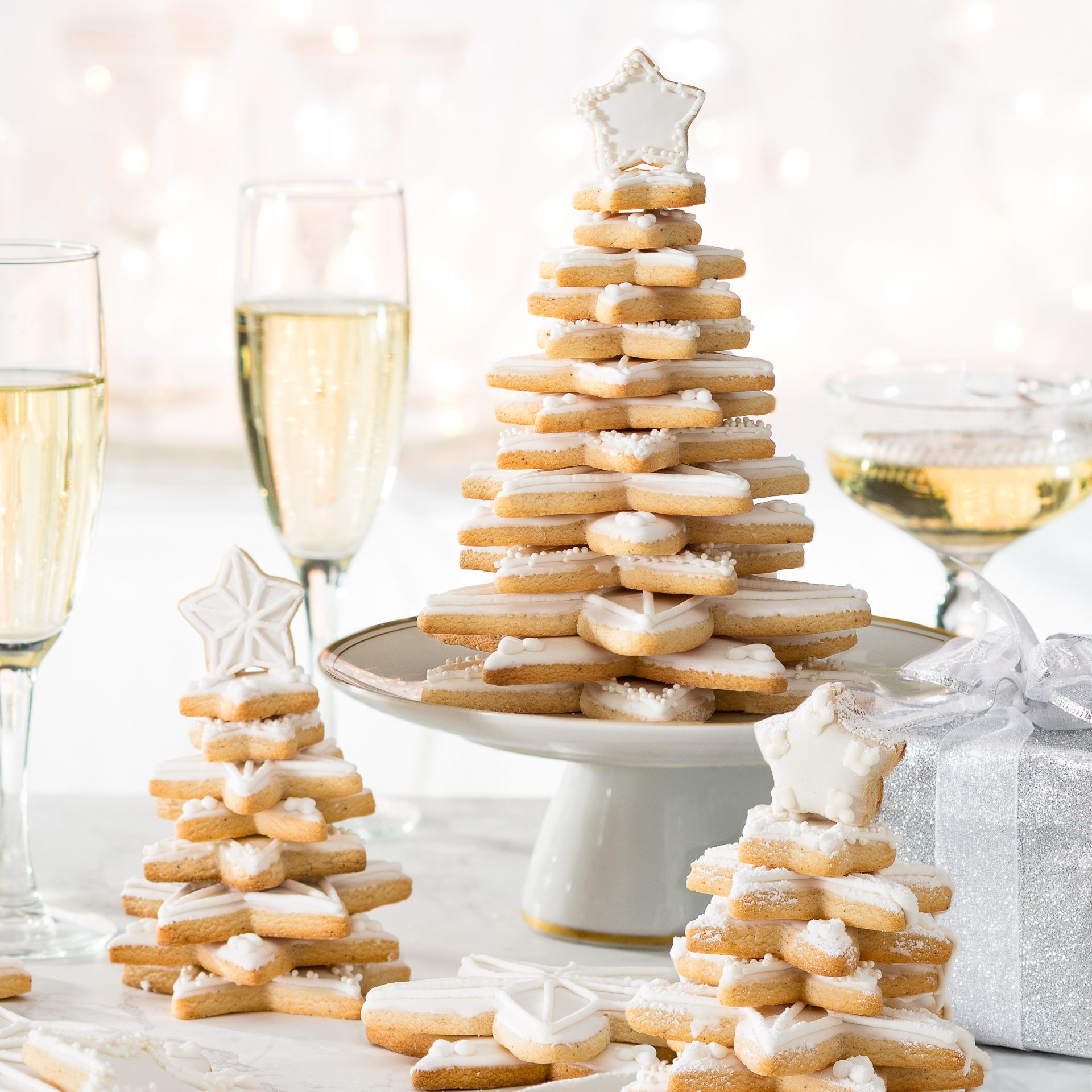 Iced Eggnog Shortbread Cookie Trees Bake from Scratch