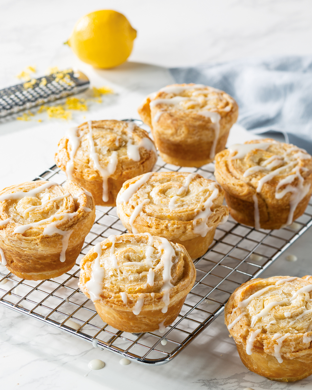 Zingy Lemon Rolls with Cream Cheese Drizzle Bake from Scratch