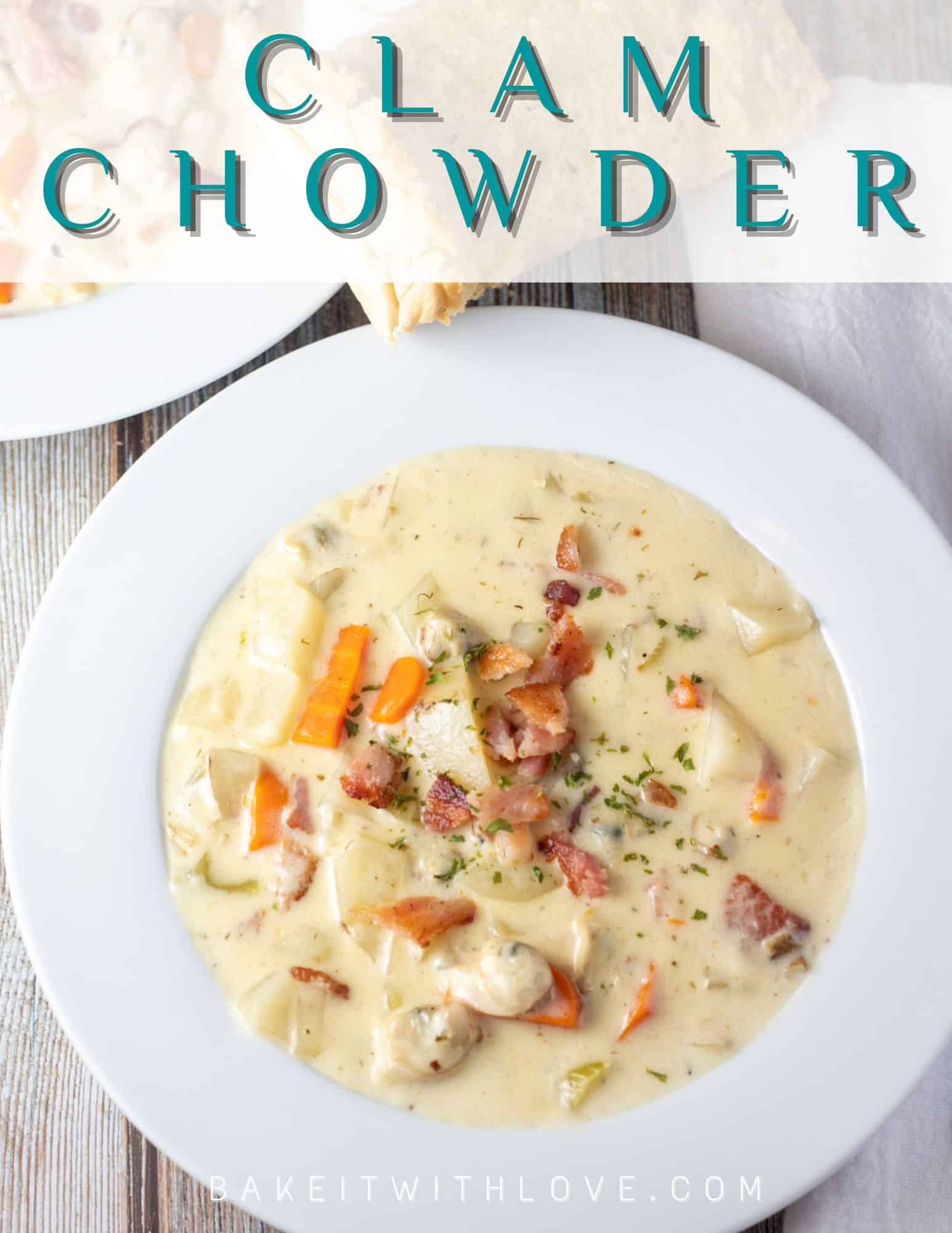 New England Clam Chowder Miaraka amin'ny Cream Heavy, Bacon & Veggies