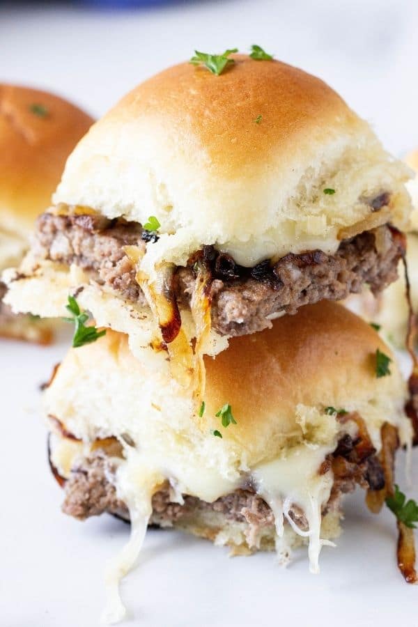 Patty Melt Beef Sliders Recipe Bake Me Some Sugar