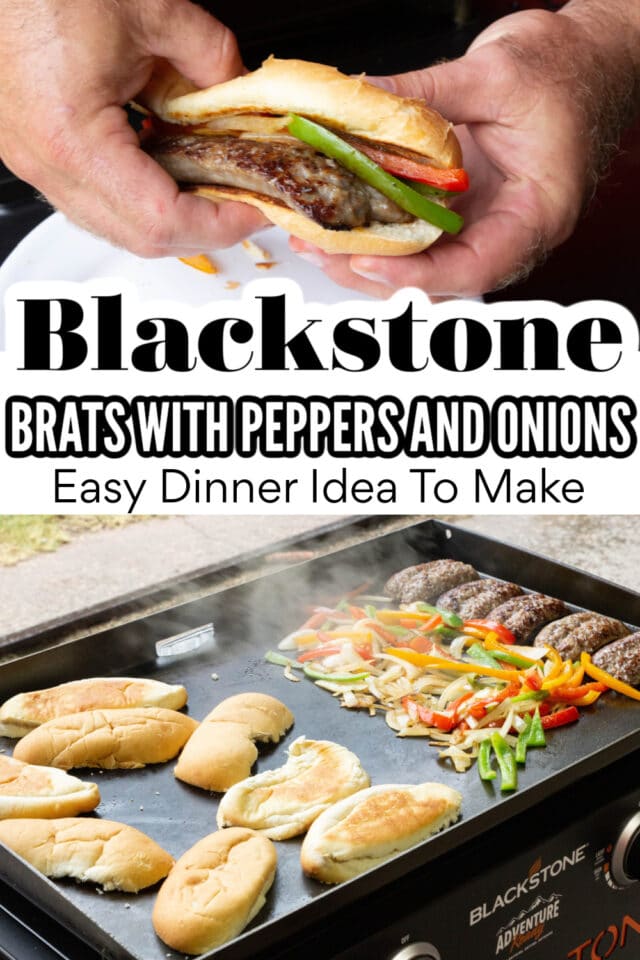 Blackstone Brats with Peppers and Onions Recipe • Bake Me Some Sugar