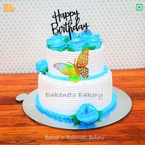 Rose & Butterfly Cake Delivery In Noida, Ghaziabad, Noida Extension