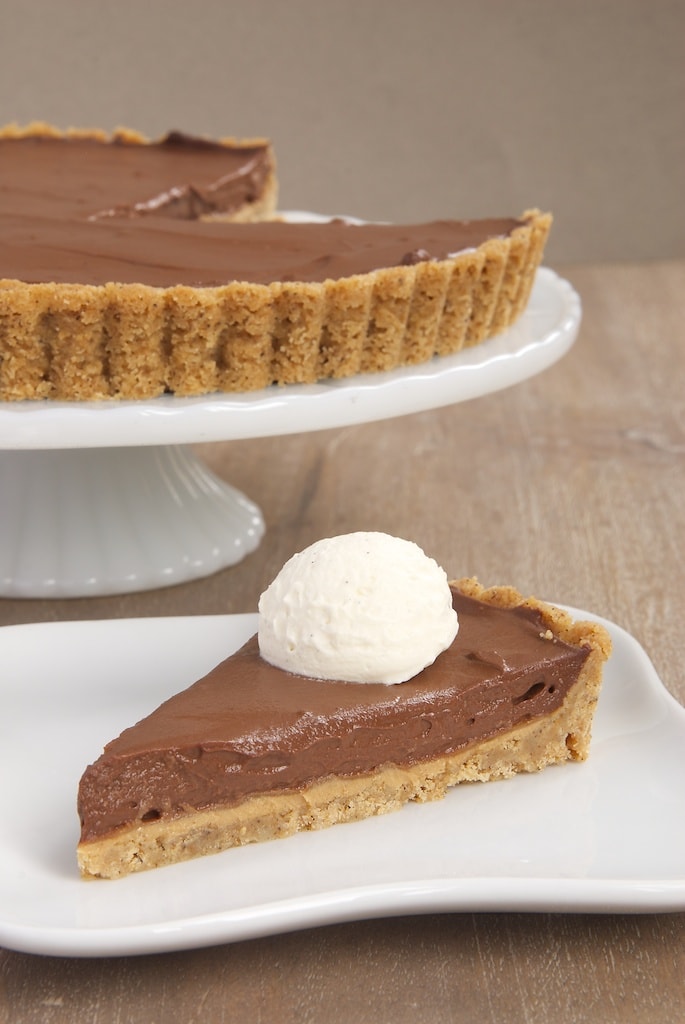 Creamy Chocolate Pudding Pie with Peanut Butter Filling Bake or Break