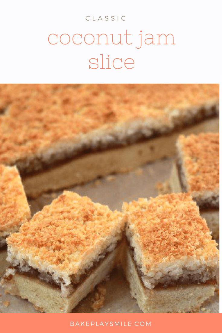 Coconut Jam Slice (a classic & simple recipe) Bake Play Smile