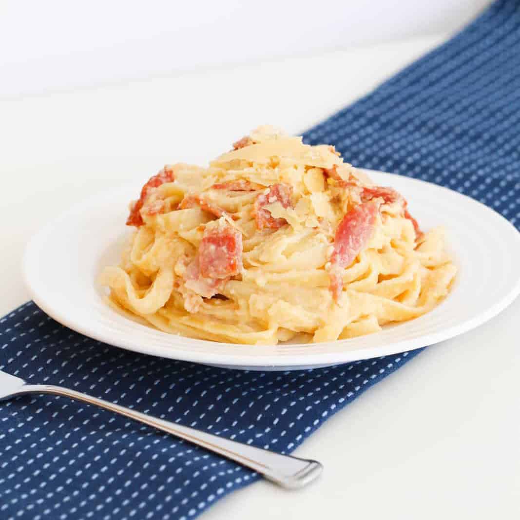 Fettuccine Carbonara 30Minute Dinner Bake Play Smile