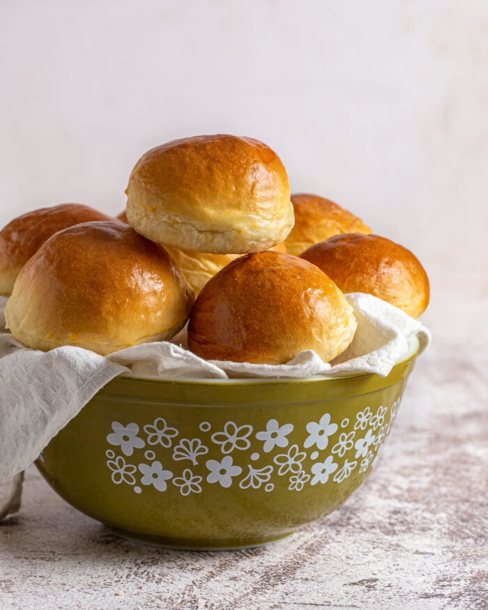soft dinner rolls made of enriched dough