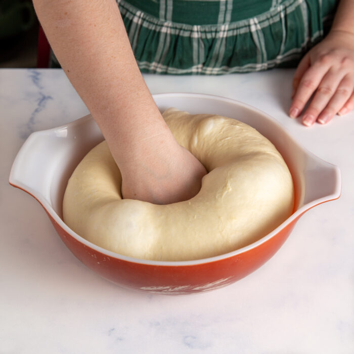 punching down the dough