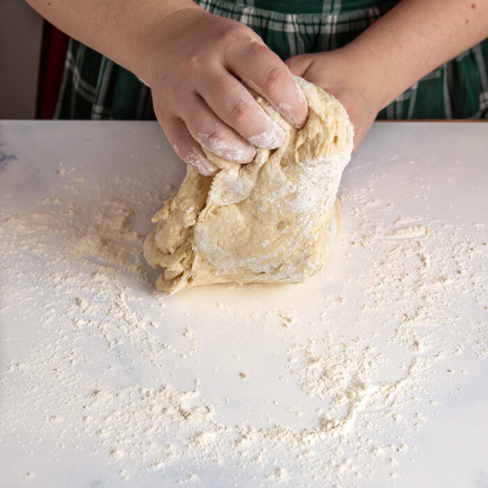kneading dough by hand