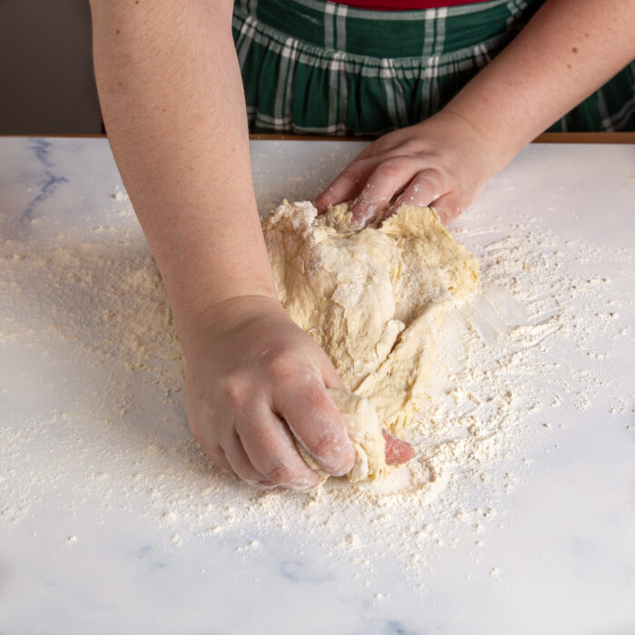 kneading dough by hand
