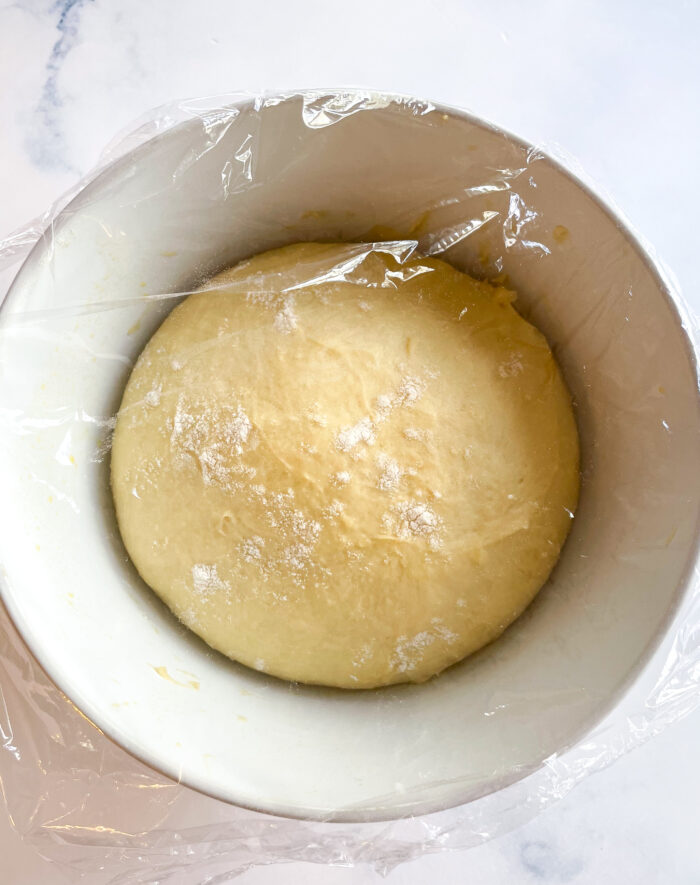 proofed concha dough