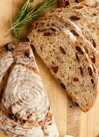 sliced bread on a cutting board