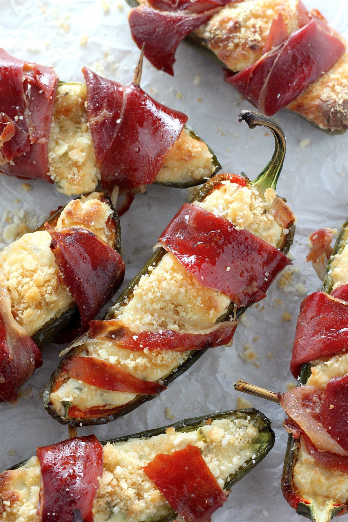 ProsciuttoWrapped Four Cheese Stuffed Jalapeños Baker By Nature