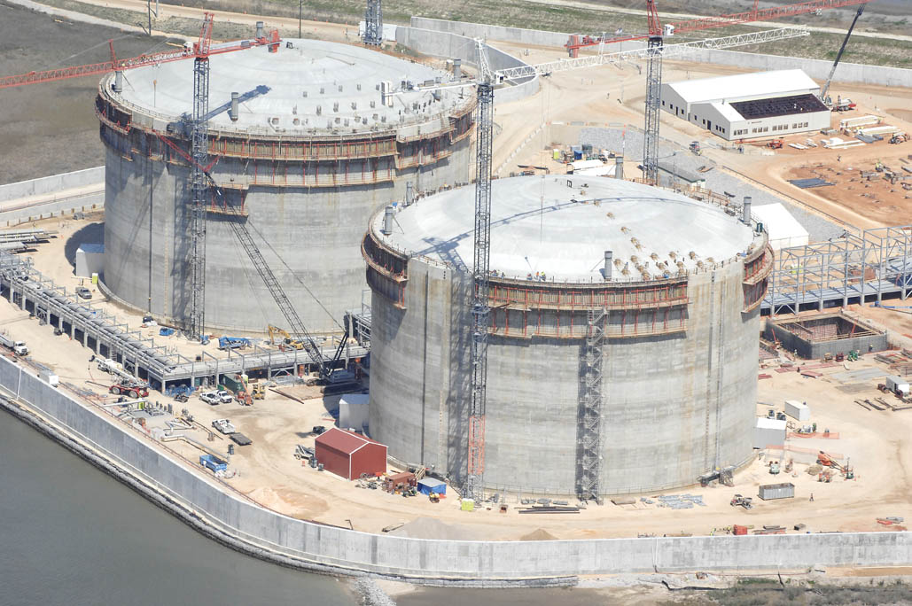Gulf Clean Energy LNG Tanks Concrete Construction Company Baker