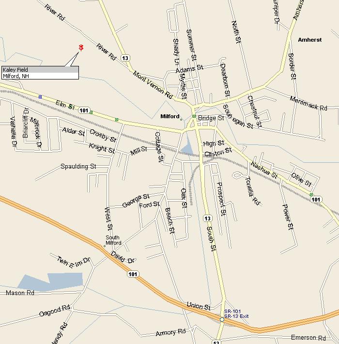 Take Route 101 or 101A to the Milford Oval. Take Route 13 North and go