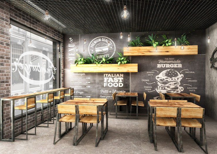 نکات مهم در طراحی دکوراسیون فست فود بیک صنعت