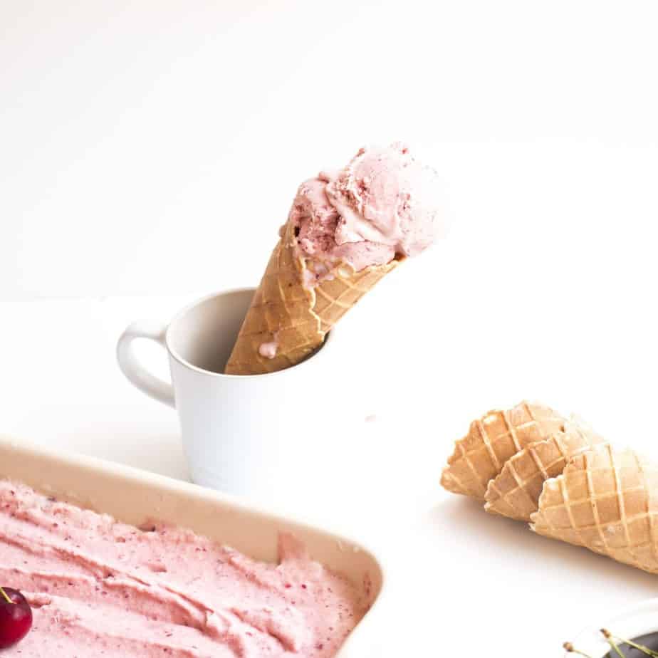 Creamy Homemade Cherry Ice Cream Baking Ginger