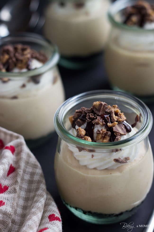 Peanut Butter Pie Jars cold, creamy, and a perfect nobake dessert!