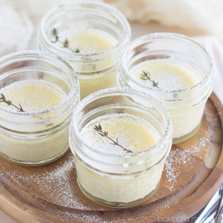 Meyer Lemon and Thyme Pots de Creme Baking A Moment