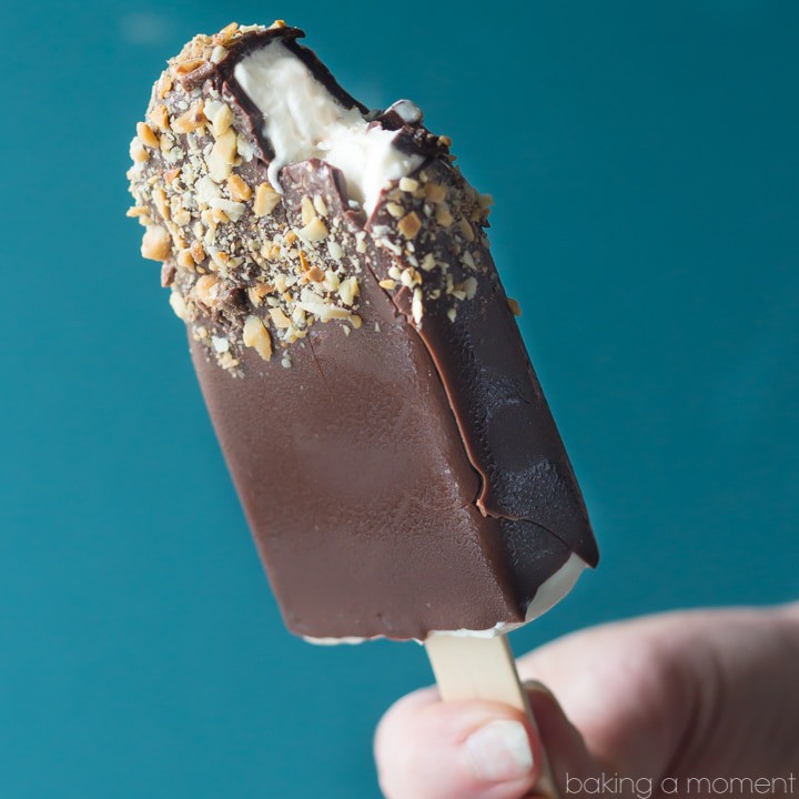 Toffee Almond NoChurn Ice Cream Pops Baking A Moment
