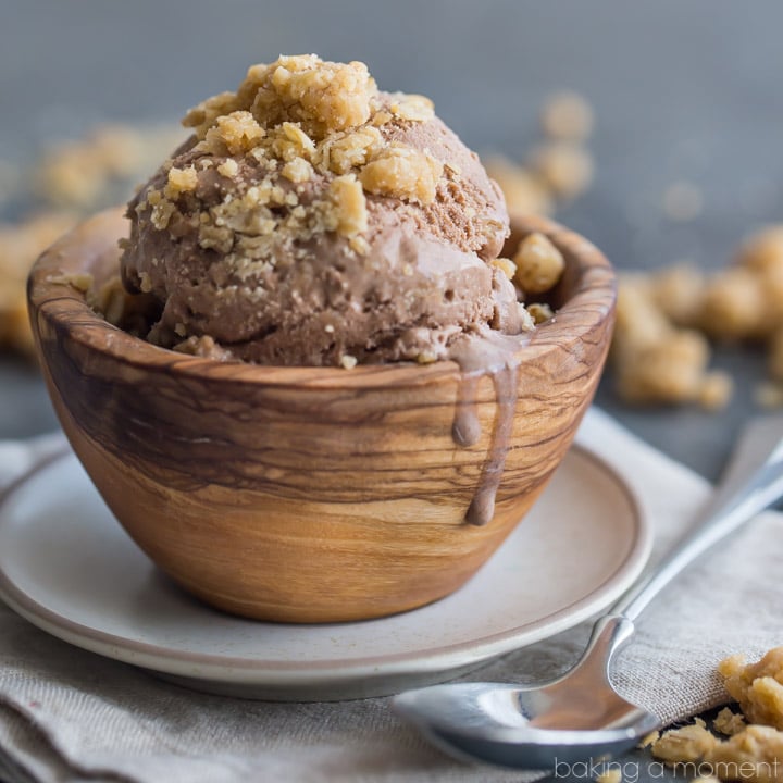 Chocolate Peanut Butter Oatmeal Cookie Dough Ice Cream Baking A Moment