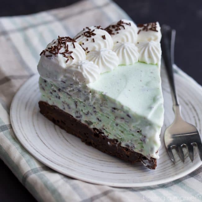 Mint Chocolate Chip Brownie Ice Cream Cake Baking A Moment