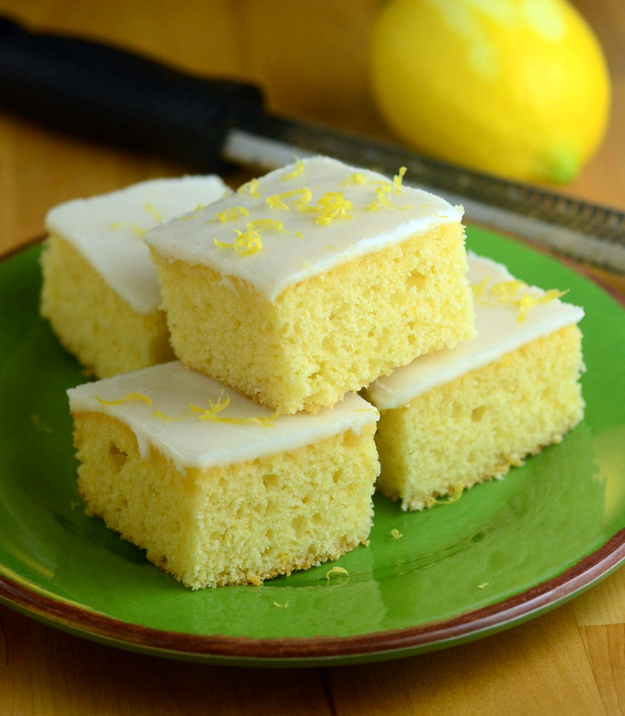 Easy Iced Lemon Cake Bars Baking Bites