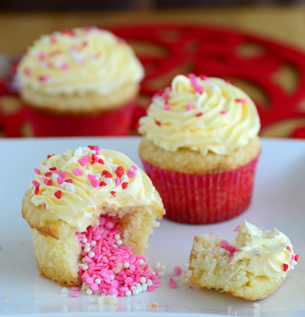 How to Make SprinkleFilled Valentine's Day Cupcakes Baking Bites