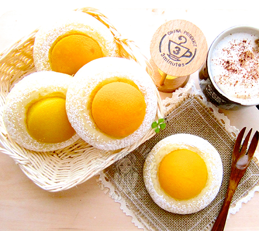 "sunny side up eggs" apricot fluffy white bread “单面煎荷包蛋” 水蜜桃松软白面包 ⚈້͈͡