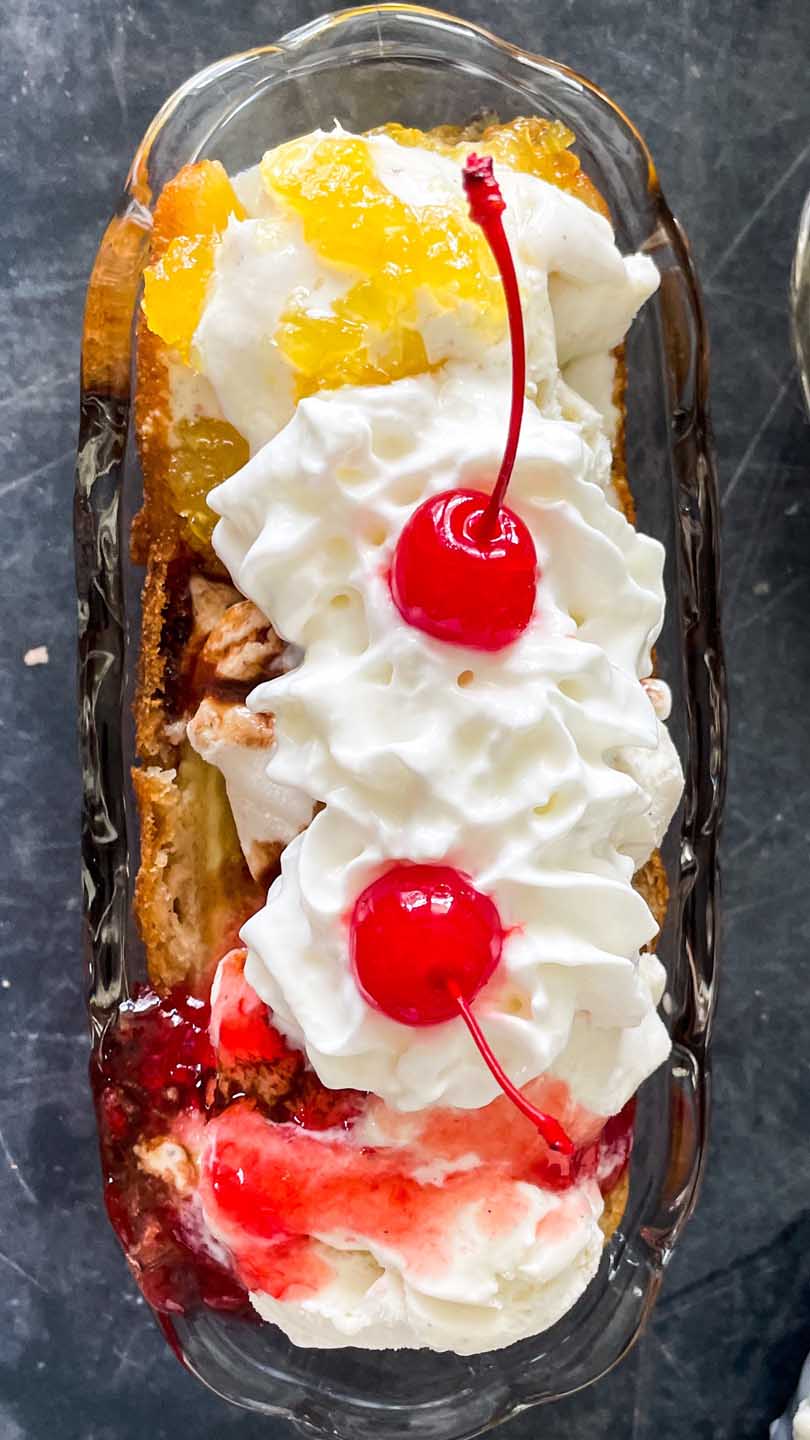 Deep Fried Banana Splits Baking It Beautiful