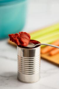 Spoonful of leftover tomato paste.