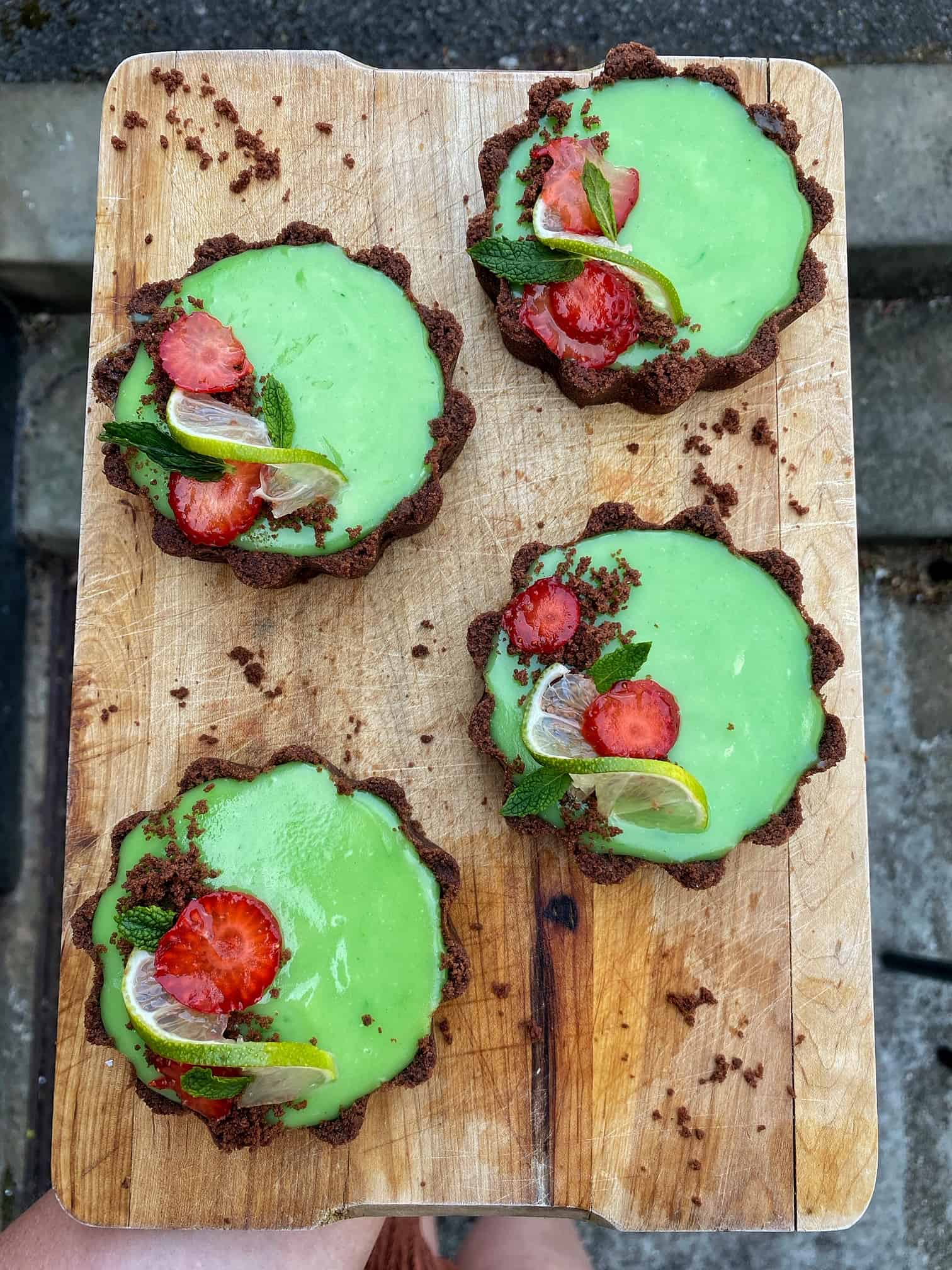 Chocolate Lime Tarts Baking with Aimee.