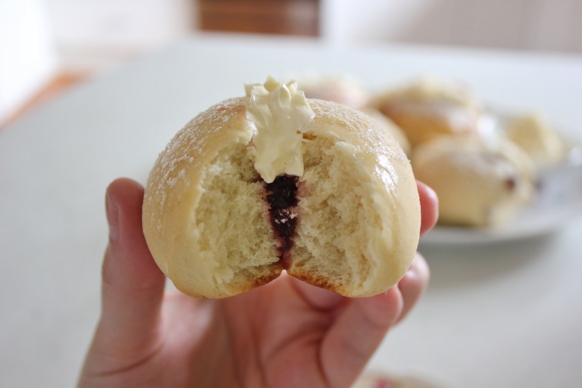 Cream buns with mock cream and indulgence Baking with Gab