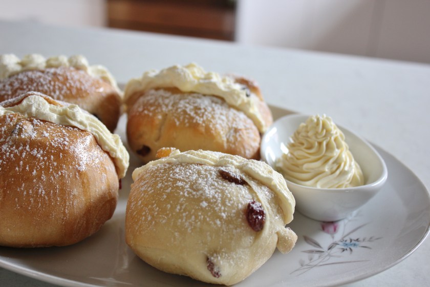 Cream buns with mock cream and indulgence Baking with Gab