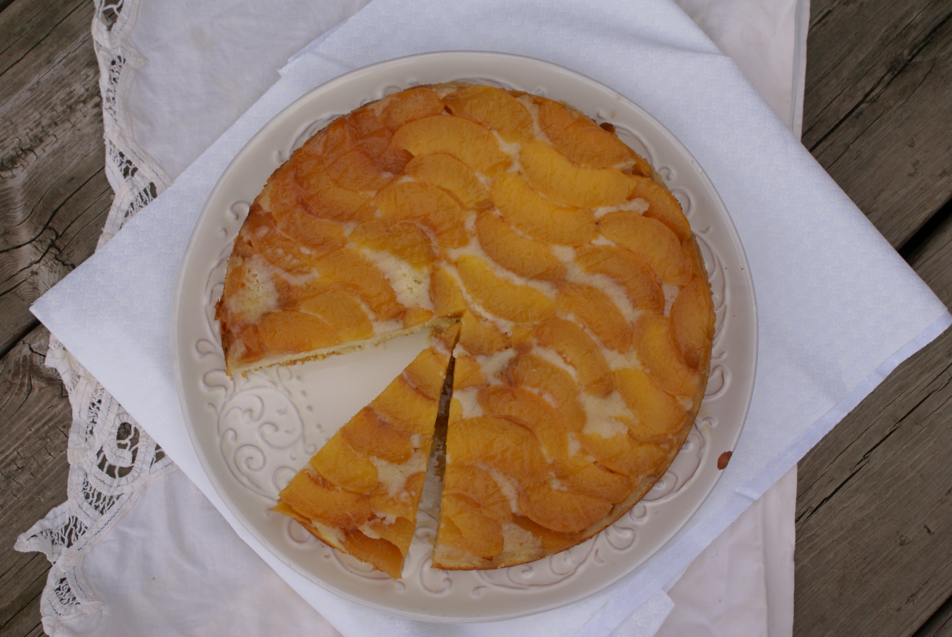 Peach upside down cake