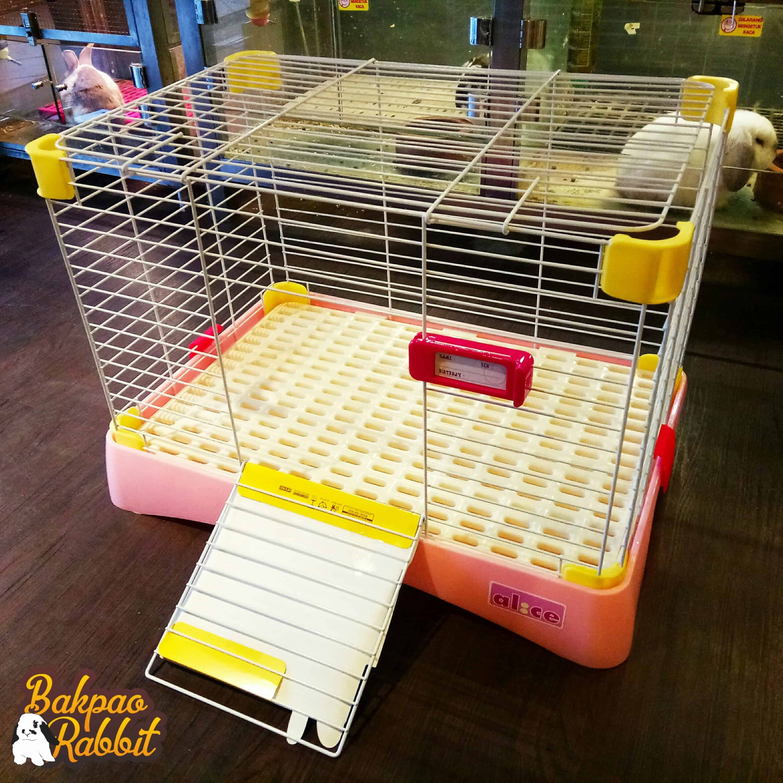 Alice AE48 Raddio Extra Rabbit Cage Large Pink Bakpao Rabbit