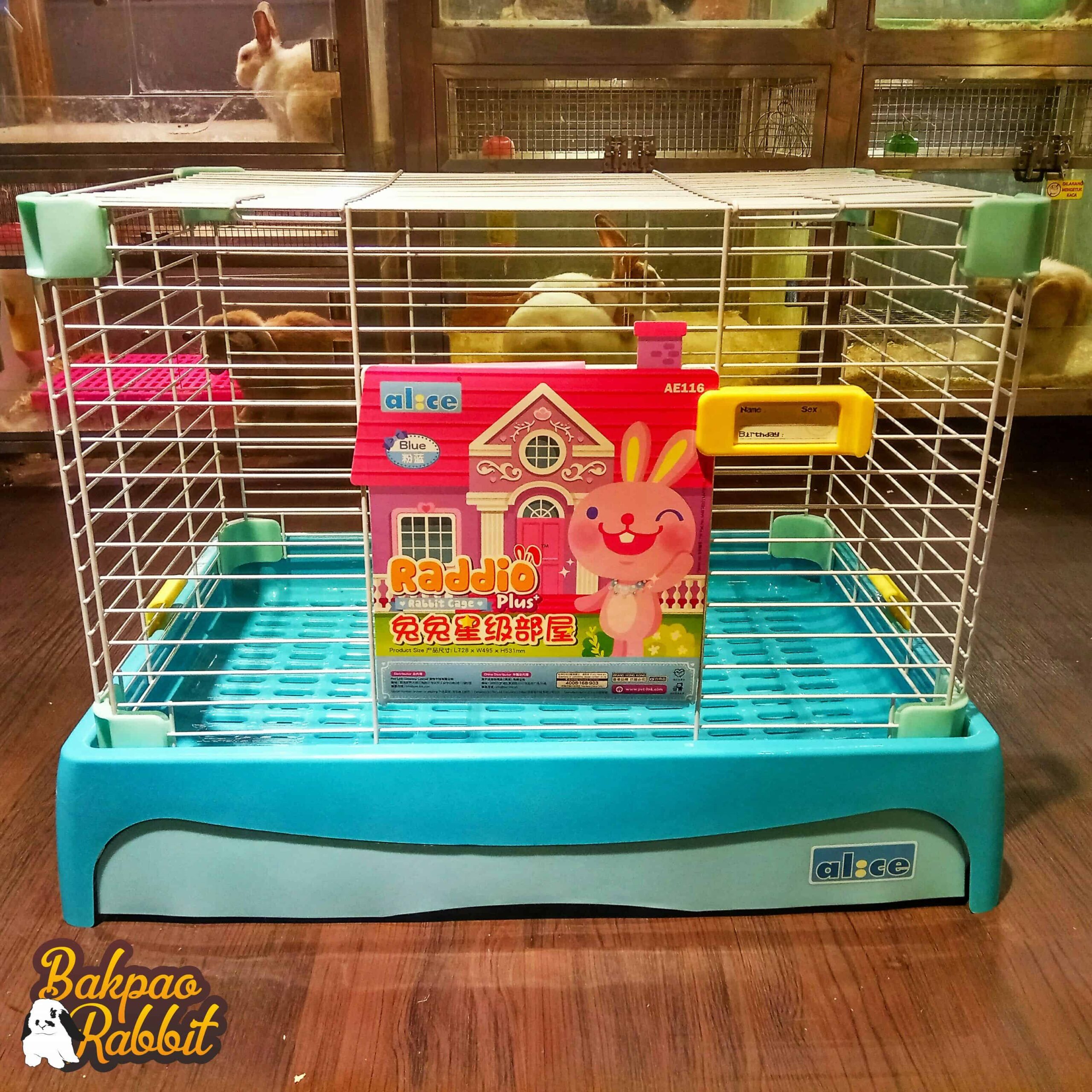 Alice AE116 Raddio Plus+ Rabbit Cage Blue Bakpao Rabbit