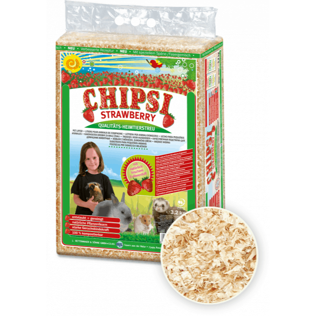 CHIPSI Strawberry Wood Chip Litter 1kg Bakpao Rabbit