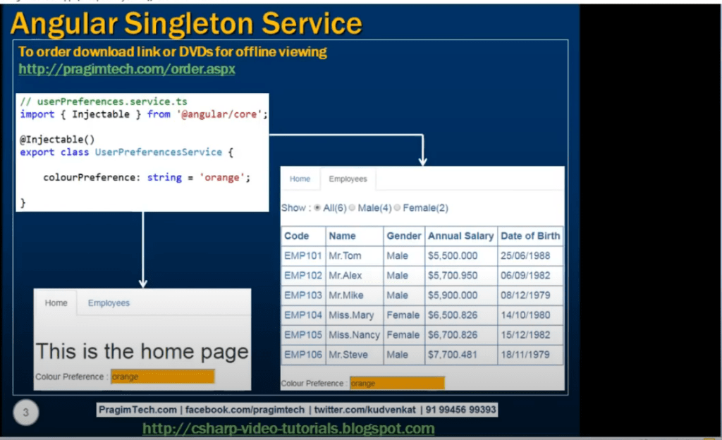 Angular Singleton Service ASP SAMPLE