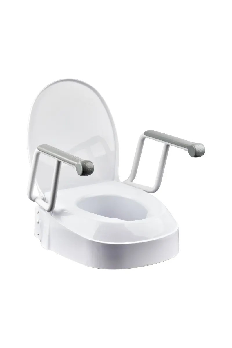 Homecraft Adjustable Toilet Seat Raiser with Swing Back Arms Balance